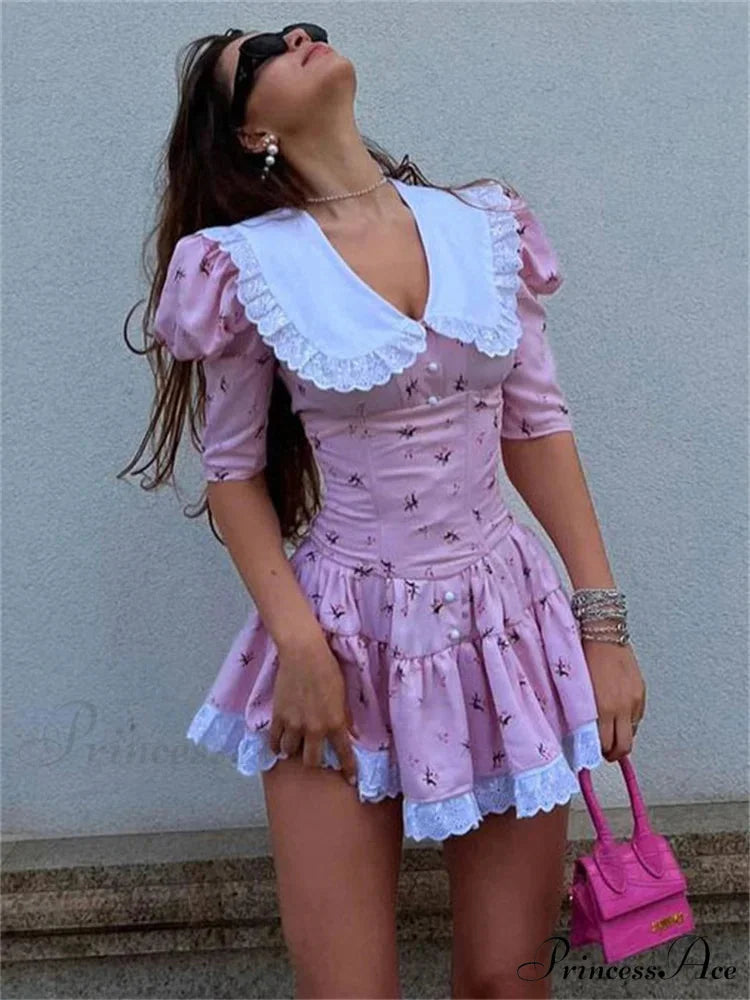 Short Sleeve Mini Dress minidress-250223