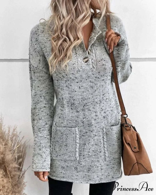 Shoulder with Sweater Drop Pocket Patch Gray / S