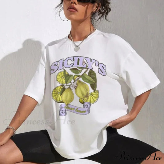 Sicily Citrus Printed T-shirt WHITE / S t-shirt-250223