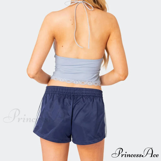 Side Stripe Pattern Stretch Lounge Short short-250223