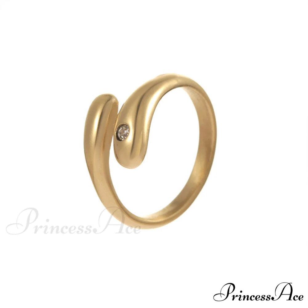 Simple Diamond Studded Gold Plating Rings