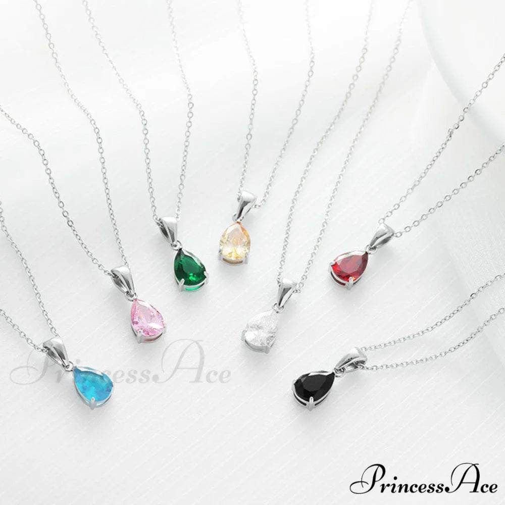 Simple Fashion Stainless Steel Water Drop Pendant Necklace