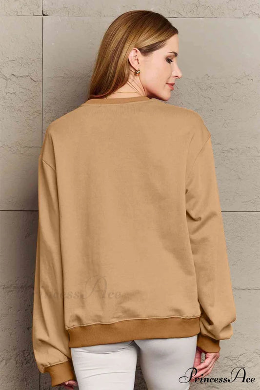 Size Full Face - Smiling Simply Graphic Sweatshirt Love