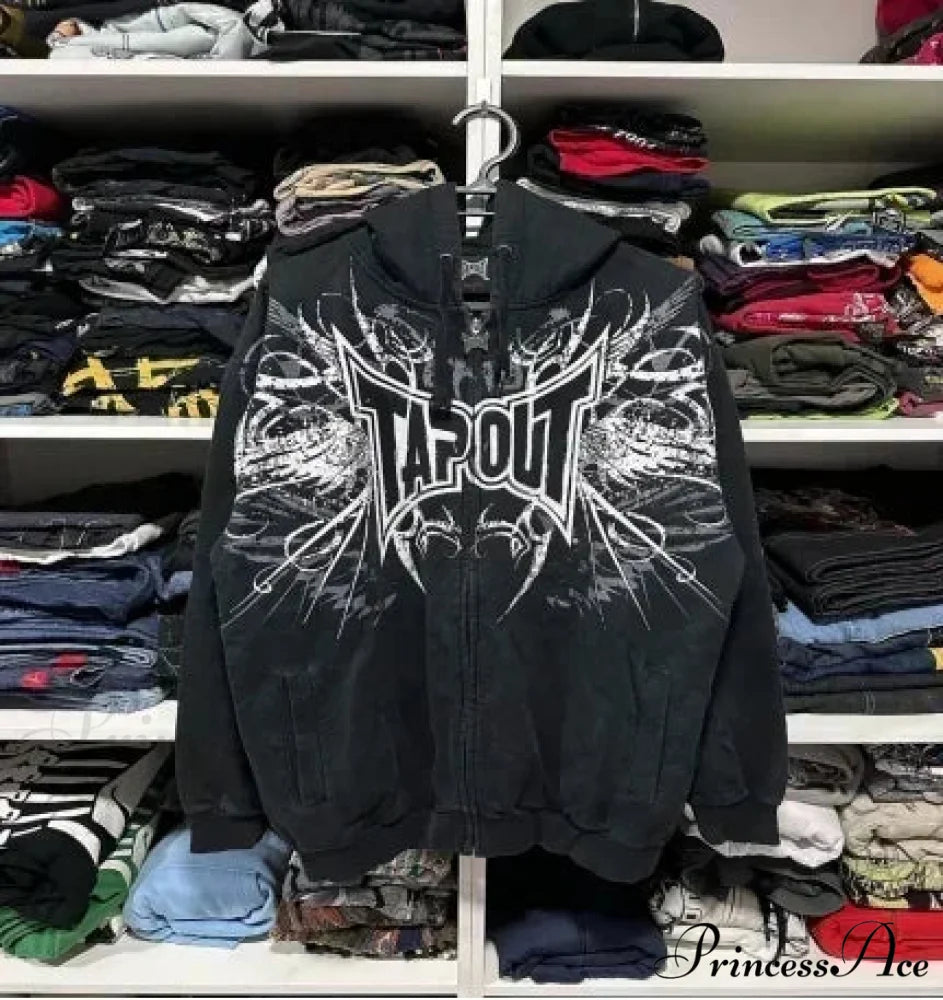 Skeleton Pattern Hooded Sweater black 1 / S hoodies-241228