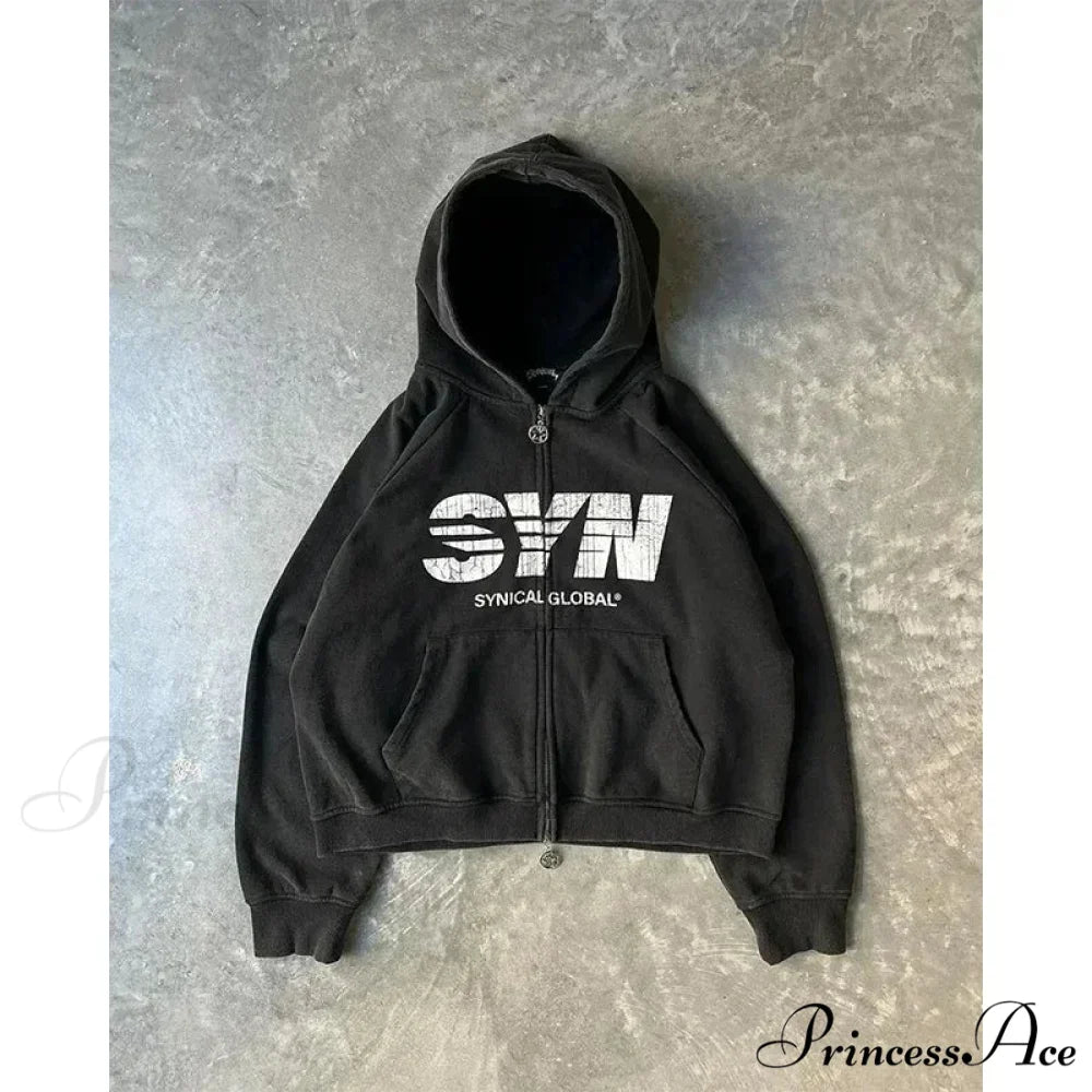 Skeleton Pattern Hooded Sweater black 12 / S hoodies-241228