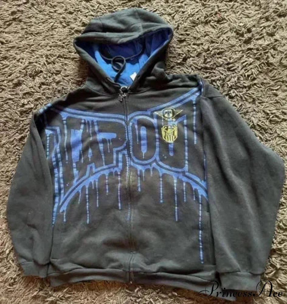 Skeleton Pattern Hooded Sweater black 16 / S hoodies-241228