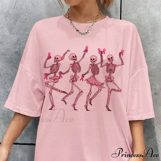 Skeletons Breast Cancer T-shirt Pink / S t-shirt-250223