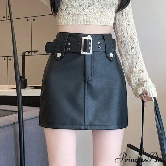 Skin Tall Waist Dark Skirt Black / S skirts-250223