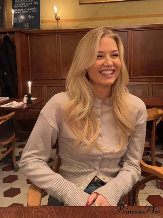 Skinny Circular Neck Sweater cardigans-241228