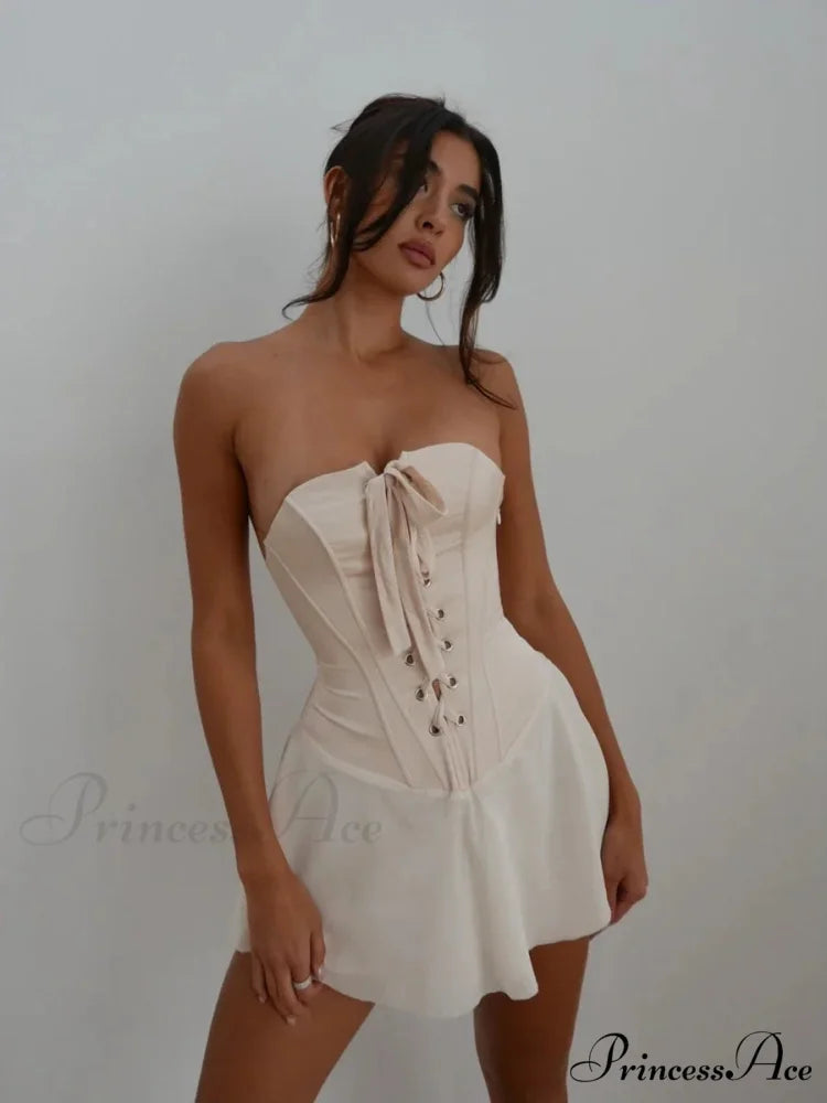 Sleeveless Bandage Lace-Up Mini Dress minidress-250223