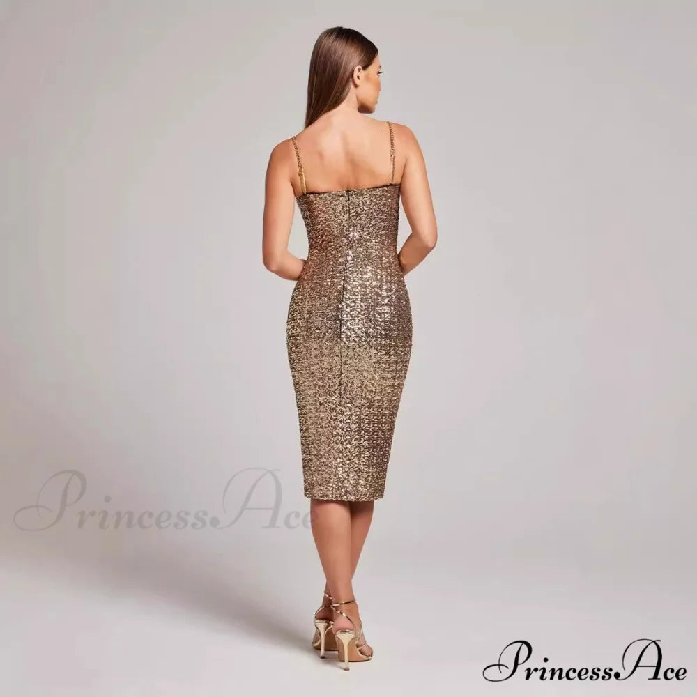 Sleeveless Midi Prom Dress promdress-250223