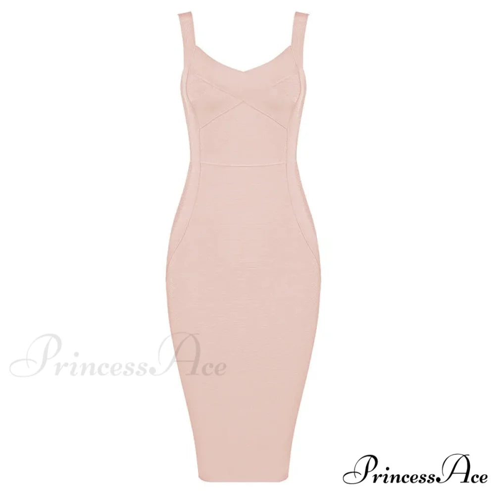 Sleeveless Rayon Bodycon Party Dress Khaki / S