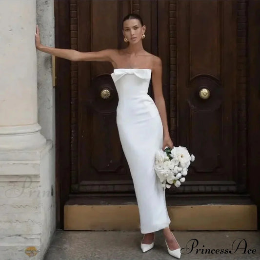 Sleeveless Ribbon Wedding Gown white / US 2 weddingdress-250223