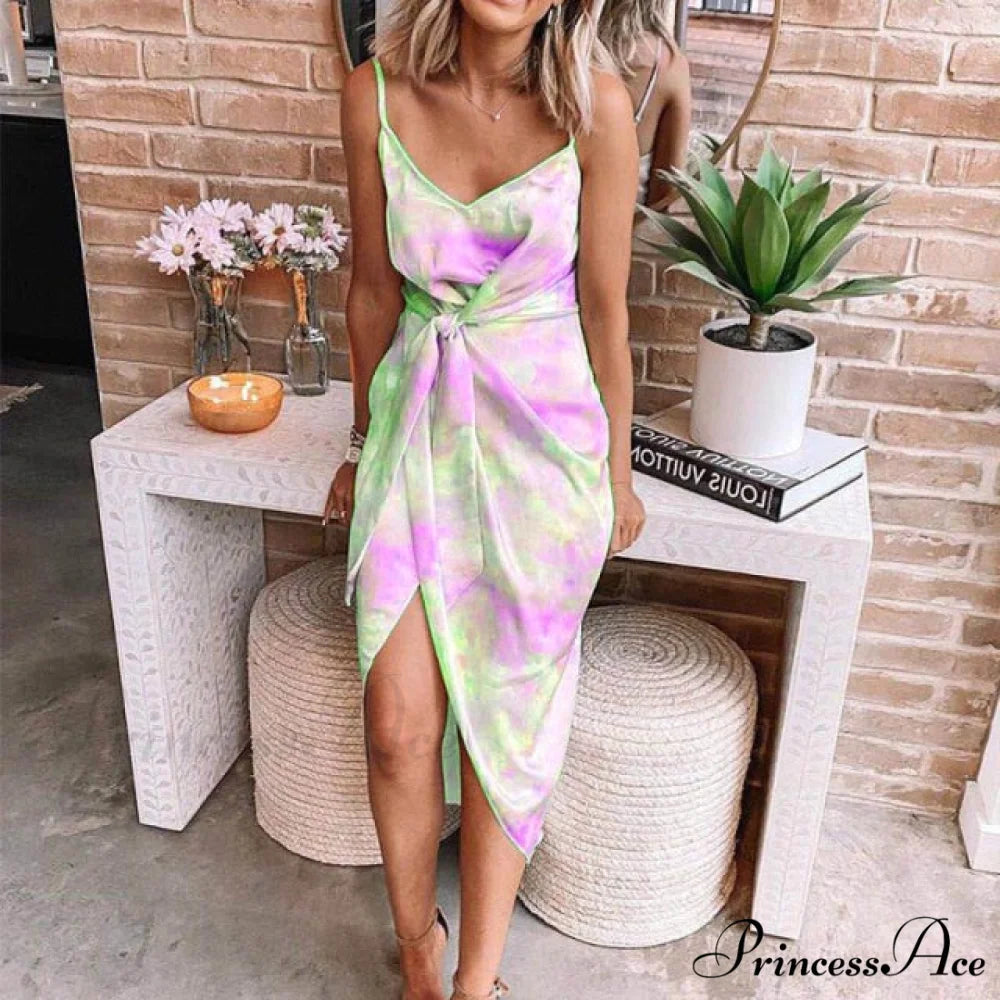 Sleeveless Sexy V-Neck Backless Party Dress Purple Red / S