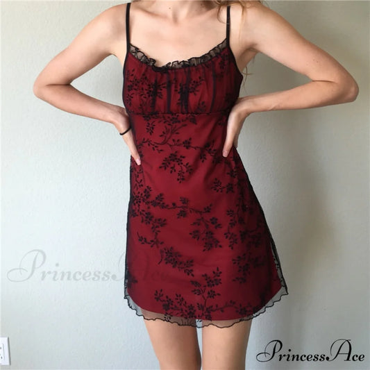 Sleeveless Slim Fit Floral Print Spaghetti Strap Mini Dress As photo shows / S