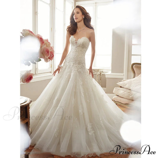 Sleeveless Trumpet Lace Bridal Gown white / US 2 weddingdress-250223