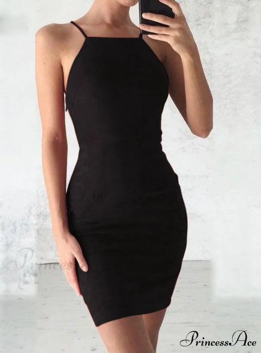 Slim Bodycon Club Wear Dress - Sleeveless S / Black