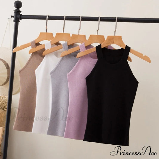 Slim Knitting Halter Camisole Tops