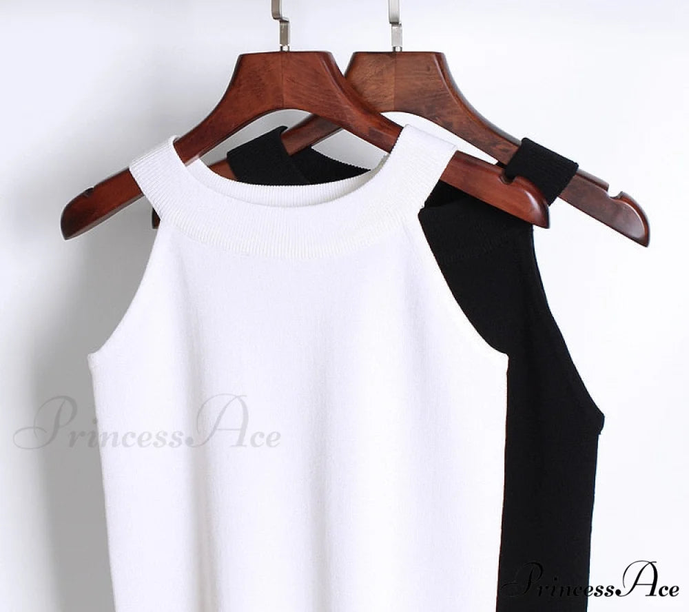 Slim Knitting Halter Camisole Tops