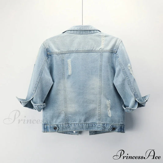 Slim Seven-point Sleeve Denim Jacket