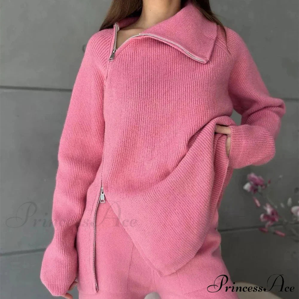 Slow Collar Zip Sweater swraters-241228