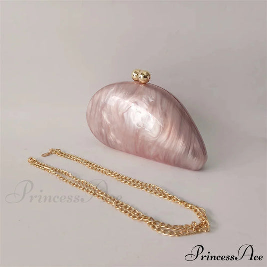 Small Azure Light Rose Acrylic Box Evening Clutch Purse o shape chain clutchbag-250126