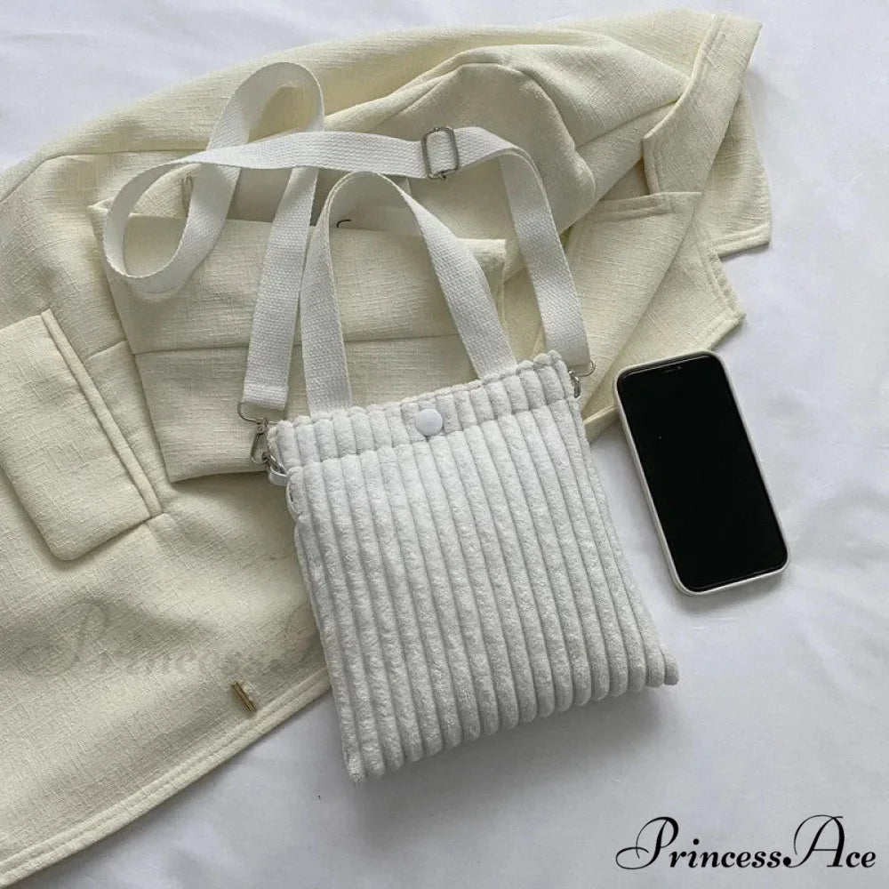 Small Ribbed Zipper Shoulder Bag Spring Purse handbag-250126
