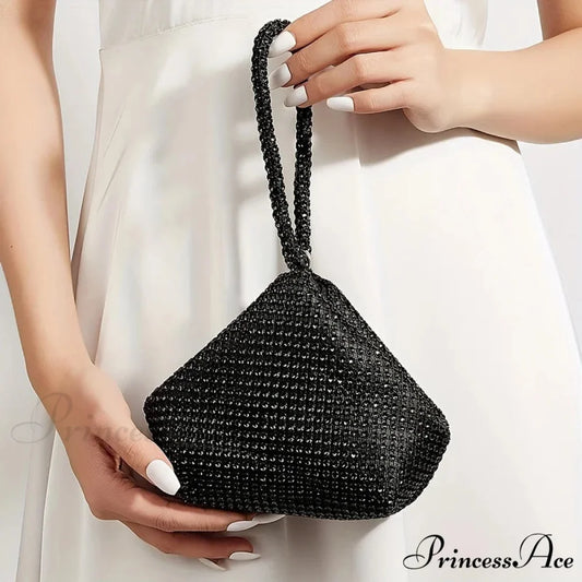 Small Sparkling Rhinette Night Wristlet Black wristlet-250126