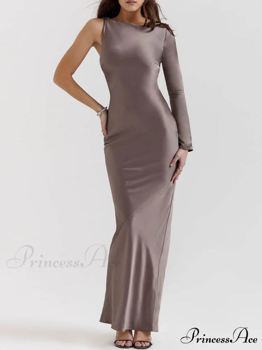Smoke One Stylish Sleeve Maxi Dress Grey / S