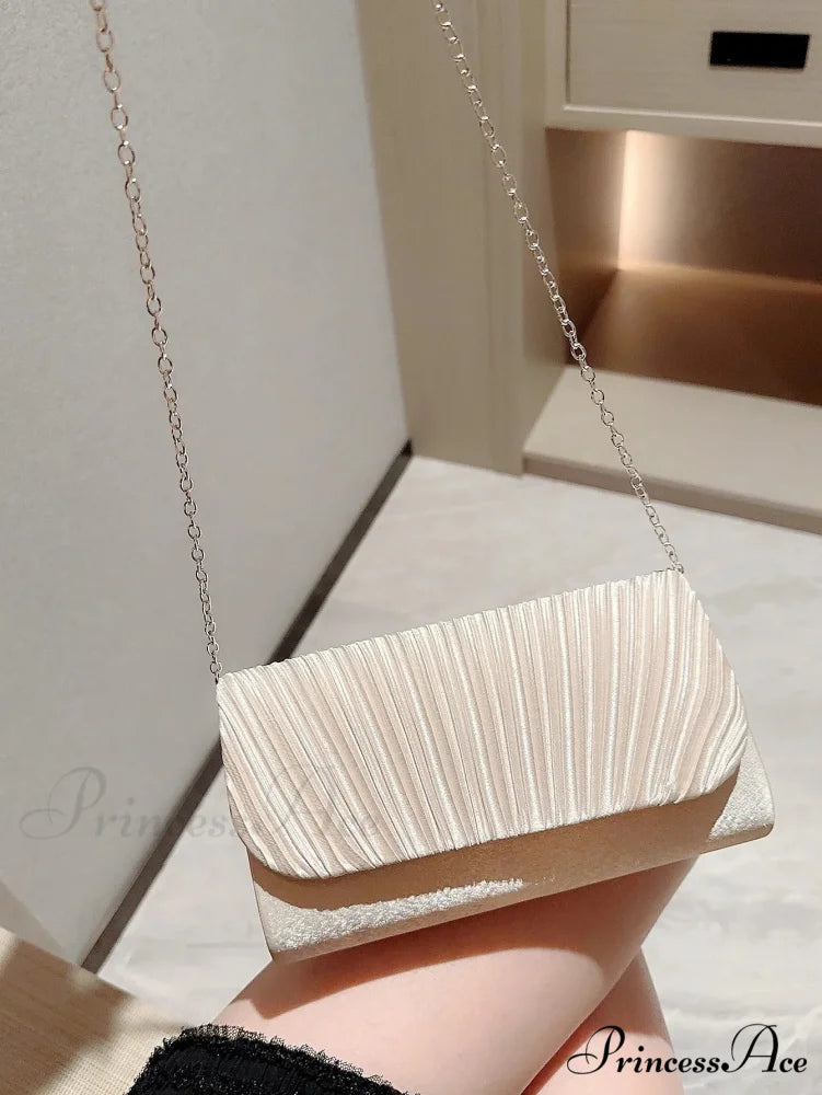 Smooth Folded Crystal Wedding Evening Clutch Bag clutchbag-250126