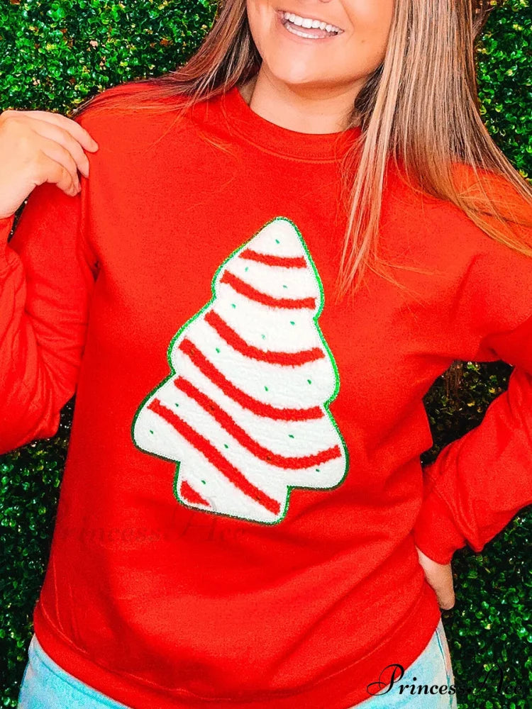 Snowflake Embroidered Christmas Hoodie Christmas Hoodies-L