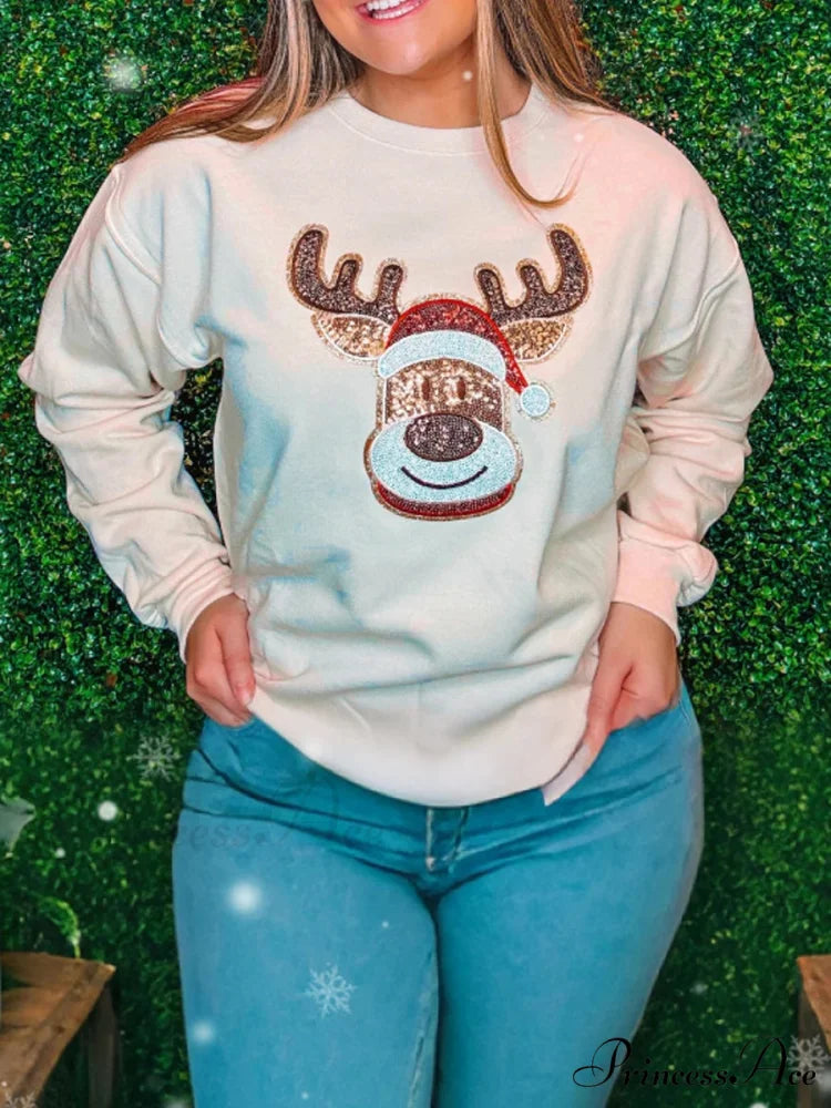 Snowflake Embroidered Christmas Hoodie Christmas Hoodies-L