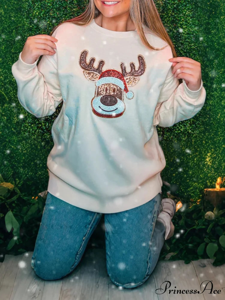 Snowflake Embroidered Christmas Hoodie Christmas Hoodies-L