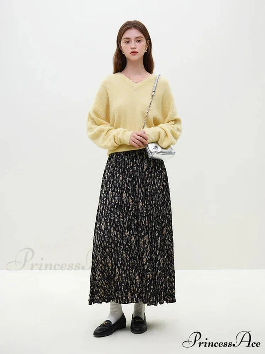 Soft Alpaca V-Neck Loose Sleeve Jumper swraters-241228