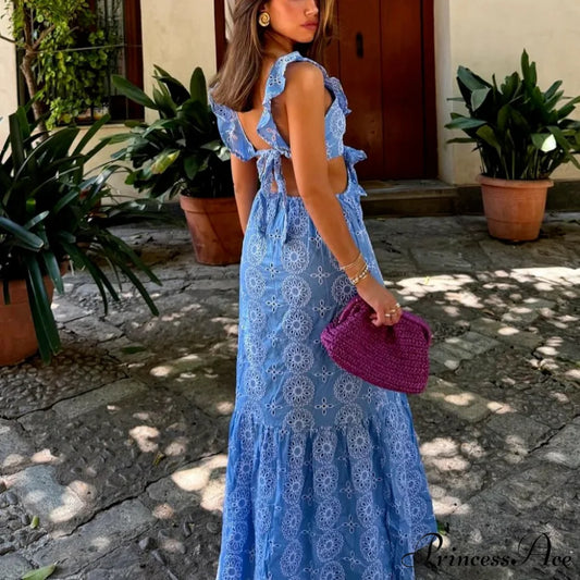 Soft Blossom Lace Celebration Bohemian Dress bohodress-250126