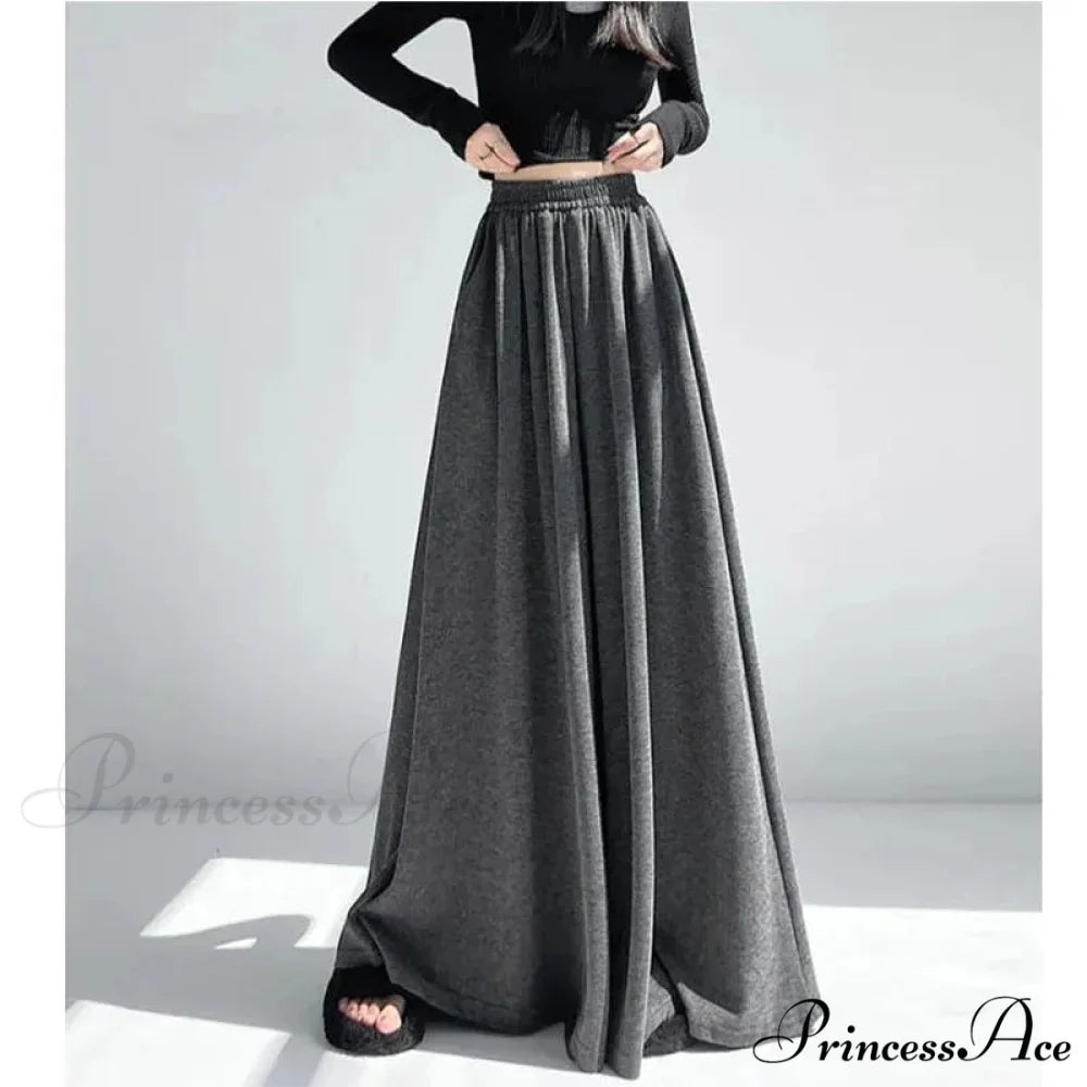 Soft Elevated Waist Informal Wide Leg Trousers pants-241228