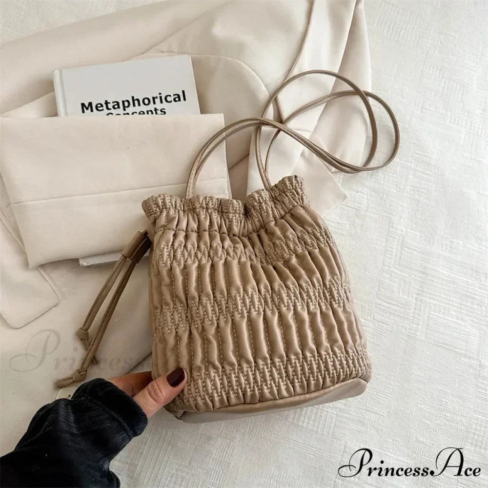Soft Lavish Designer Shoulder Bag Khaki shoulder-250126