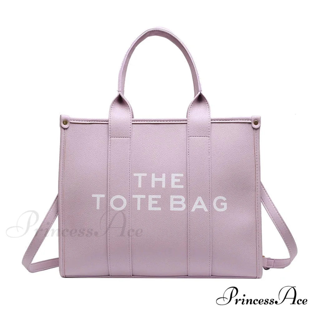 Soft PU Leather Tote Shoulder Handbag PURPLE / 35cm X 15cm X 28cm handbag-250126