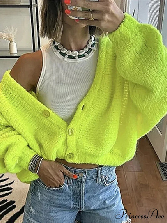 Soft V-Neck Button-Front Knit Cardigan cardigans-241228