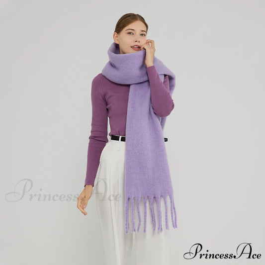 Soft Warm Thick Cozy Elegant Modern Trendy Classic Scarf Purple