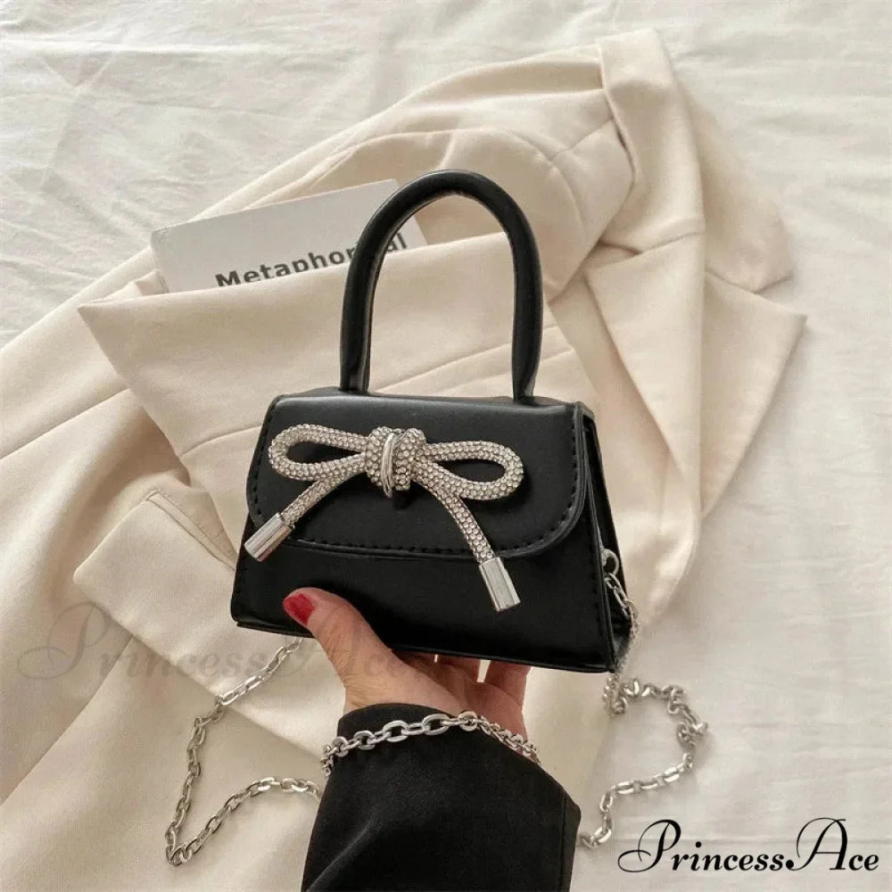 Solid Color Small PU Crossbody Black crossbody-250126
