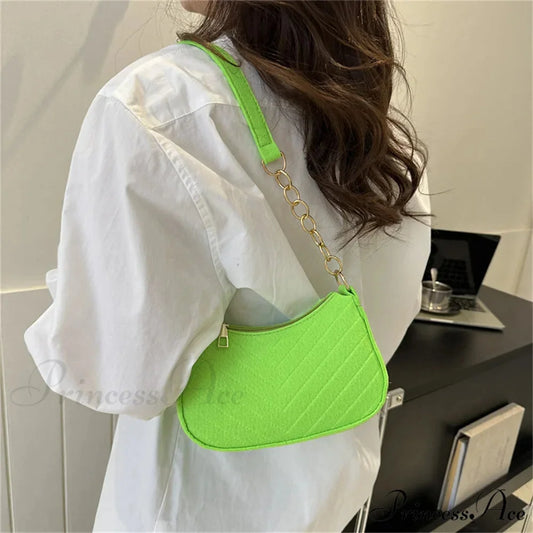Solid Color Vintage Underarm Shoulder Bag shoulder-250126