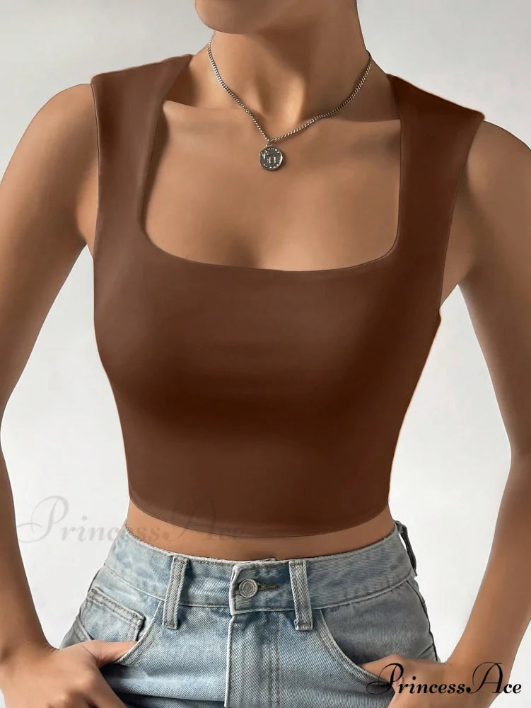 Solid Crop Tank Top