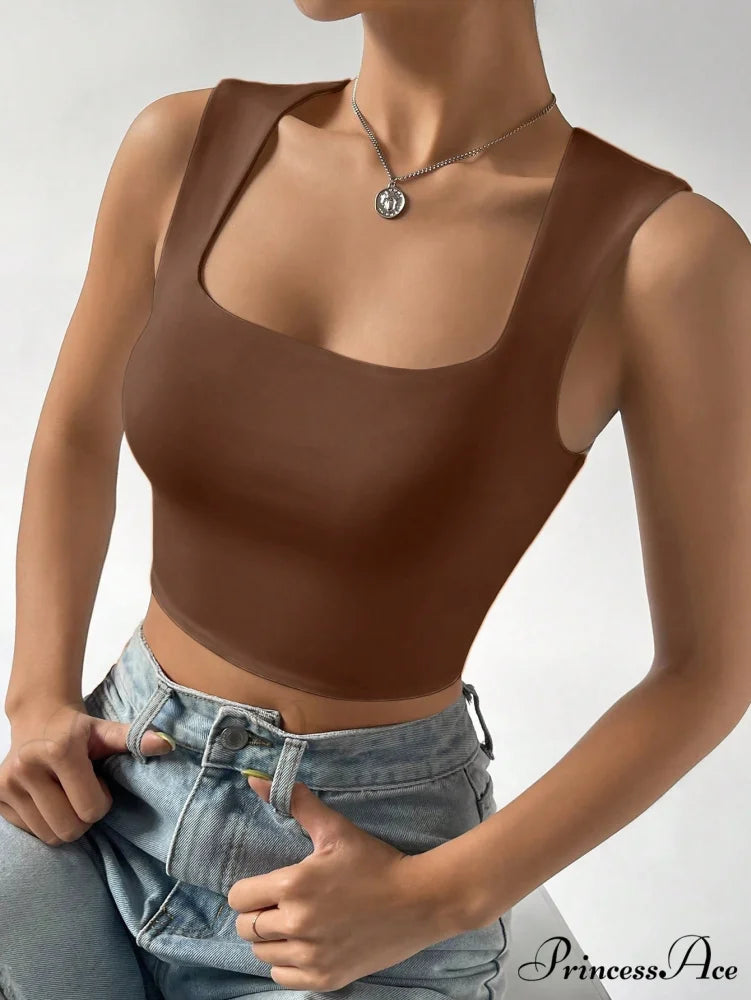 Solid Crop Tank Top