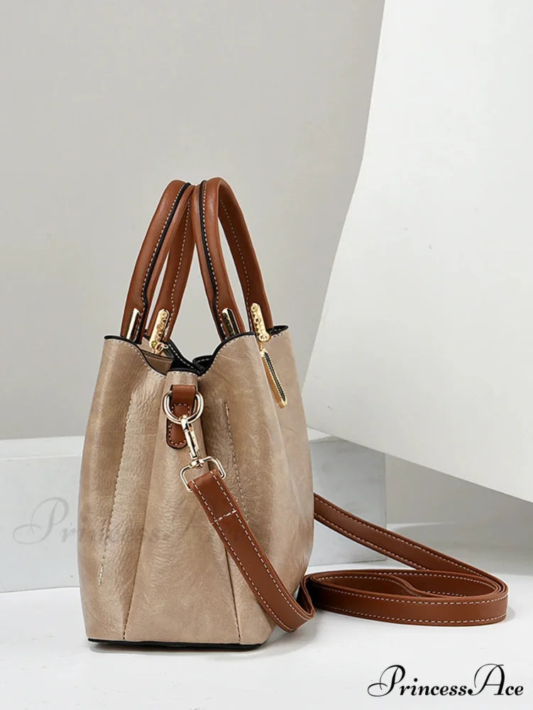 Solid Hue Basic Elderly Women’s Crossbody Purse handbag-250126
