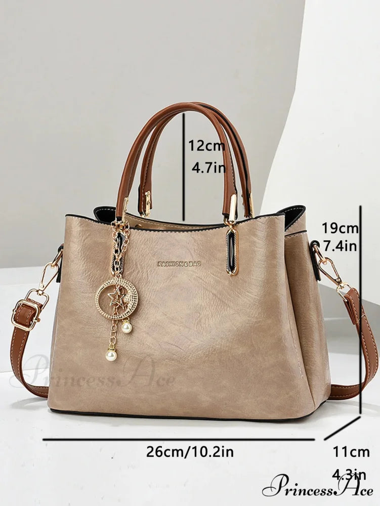 Solid Hue Basic Elderly Women’s Crossbody Purse handbag-250126