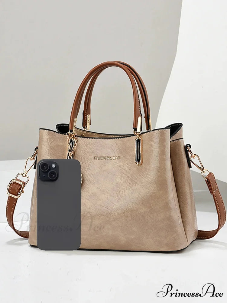 Solid Hue Basic Elderly Women’s Crossbody Purse handbag-250126