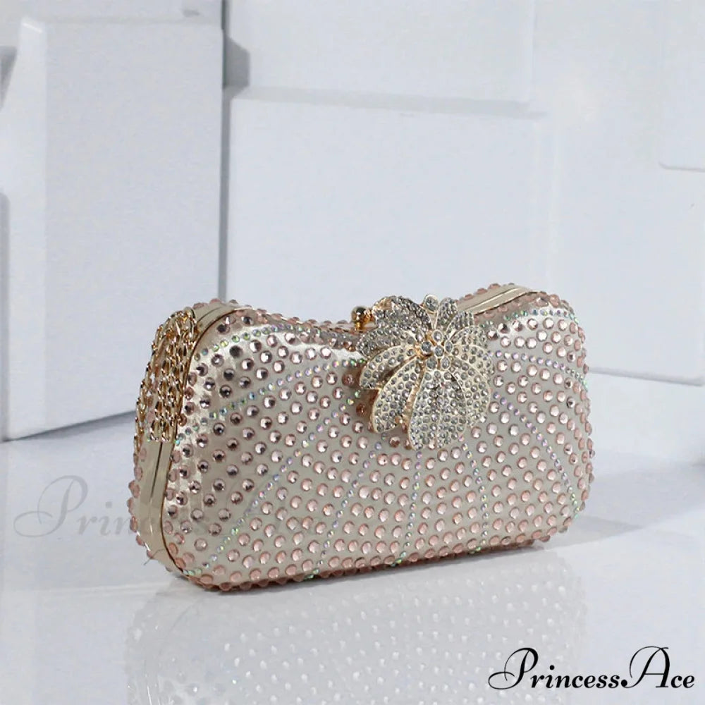 Sophisticated Crystal Gleaming Evening Clutch Purse Wedding Bag clutchbag-250126
