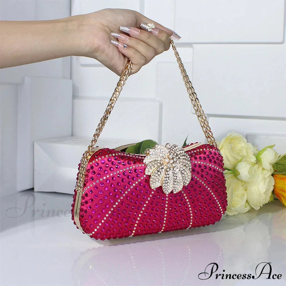 Sophisticated Crystal Gleaming Evening Clutch Purse Wedding Bag clutchbag-250126