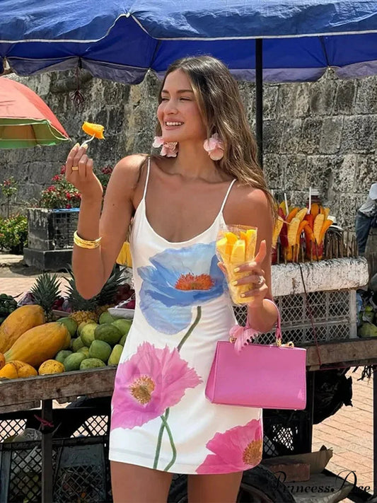 Sophisticated Flower Pattern High Rise Bodycon Flower Dress white / S floraldress-250126